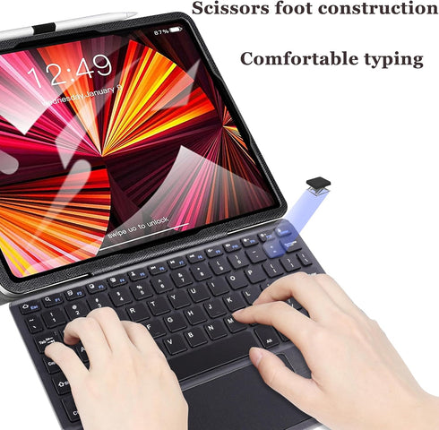 Wireless Bluetooth Keyboard, Ultra Slim Rechargeable Portable Cordless Keyboard with Touchpad 10 Inch Wireless Keyboard for iOS Android Windows iP...