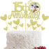 Sumerk 15th Anniversary Cake Topper,13pcs Gold Glitter Cake Toppers with Small Heart,Cake Decorations for 15th Wedding Anniversary Celebration Par...