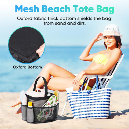 Mesh Shower Caddy Portable for College Dorm Room Essentials, Shower Caddy Dorm with 8-Pocket Large Capacity,Shower Bag for Beach,Swimming,Gym...