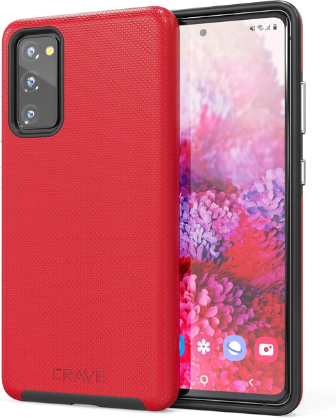 Crave Dual Guard for Samsung Galaxy S20 FE Case, Shockproof Protection Dual Layer Case for Samsung Galaxy S20 FE, S20 FE 5G- Red...