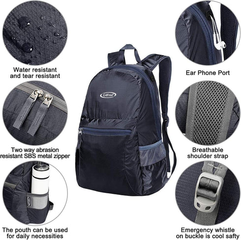 G4Free 20L Lightweight Packable Backpack Travel Hiking Daypack Foldable Backpack for Men Women...