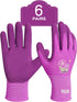 PACIFIC 6 Pairs Gardening Gloves for women, Rubber Coated Garden Gloves, Ladies Yard Work Gloves, Breathable, Purple, Medium...