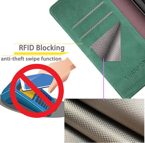 SUANPOT for Samsung Galaxy Note 10+/10 Plus 6.8" with RFID Blocking Leather Wallet case Credit Card Holder, Flip Folio Book Phone case Cover for W...