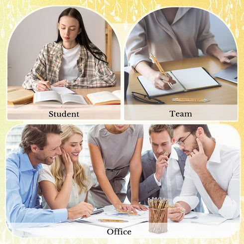 30 Pcs Inspirational Bamboo Ballpoint Pens Flower Pens with Black Ink Employee Appreciation Gift Thank You Gift Party Favors School Office Writing...