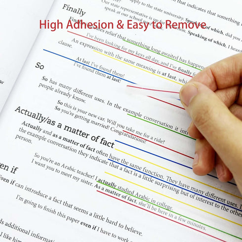 960Pcs Transparent Underline Book Highlighter Tape, Long Highlighter Sticky Tabs for Annotating Books, Book Annotation Kit for Office and School N...