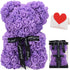 LINKLO Rose Bear Rose Teddy Bear -10 inch Artificial Rose Flower Bear, Gift for Wedding, Mothers Day and Anniversary, Including Transparent Gift B...