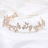 Gold Headband Bridal Tiara Flower Shape Women's Headpiece Wedding Hair Accessories (Light Rose Gold)...