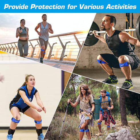IPOW 2 Pack Knee Pain Relief & Patella Stabilizer Knee Strap Brace Support for Hiking, Soccer, Basketball, Running, Jumpers Knee, Tennis, Volleyba...