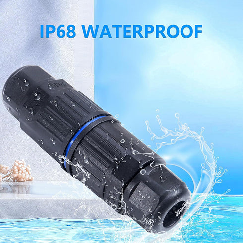 5PCS IP68 Waterproof Junction Box, Outdoor 3 Way Electrical Cable Connector, Replaceable Lever Wire Connectors for AWG 28-12, Quick Screwless Inst...