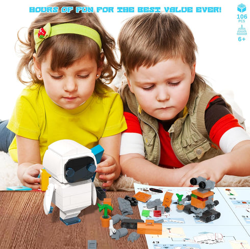 Wall and Eve Building Blocks, Mini Wall Robot Figure Building Toys Compatible with Lego, Eve Robot Mech Building Kit, STEM Creative Gifts for Boys...