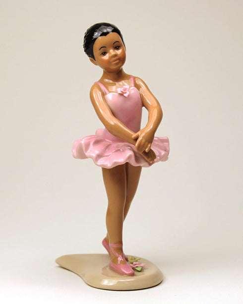 20901 African American Ballerina in Pink Dress 6 1/8" H...
