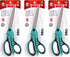 SINGER 00562 9-1/2-Inch ProSeries, Heavy Duty Bent Sewing Scissors, Teal - For Cutting Fabric, Denim, Paper & More (Three-Pack)...