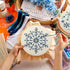 Yuxung 5 Set Christmas Embroidery Starter Kit with Snowflake Pattern, Winter Embroidery Kits for Beginners, Full Range of Winter Cross Kits, Embro...