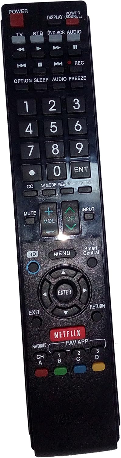Replaced Remote Control Compatible for Sharp LC-60LE755U LC-60LE640U LC-46LE832U LC60LE820 LC-46LE835 LC-40LE830U AQUOS LED LCD HD TV with Netflix...