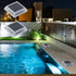 Solar Deck Lights Outdoor, IP68 Waterproof Solar Step Lights, Solar Powered Driveway Lights, Natural White 4000K LED Solar Lights, Stick on Garden...
