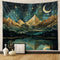 Tapzen Mountain Tapestry Nature Landscape Rocky Mountain Tapestry for Bedroom Aesthetic Forest Scenic Moon Tapestry Wall Hanging Tree Woods Wall T...