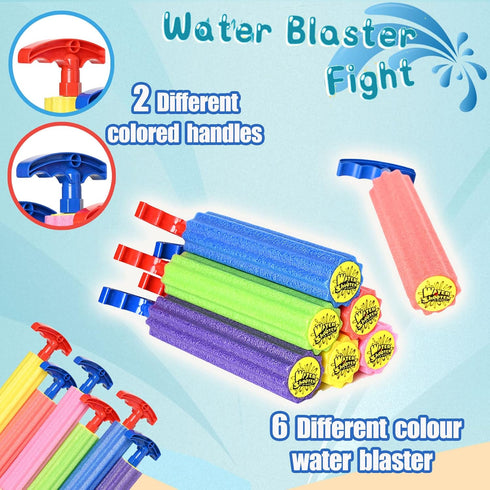 DraMosary Water Blaster Soaker Guns, 6 Pcs Colorful Foam Water Squirters, Water Shooters for Kids Bulk Summer Outdoor Swimming Water Game Fighting...