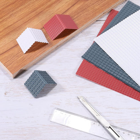 MECCANIXITY Miniature Roof Tiles PVC Model Roof Tiles Mini DIY Tiles Model Building Set for Model Building Dolls Houses Garden Sand Table 29.5x19....