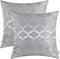 CaliTime Pack of 2 Cushion Covers Throw Pillow Cases Shells for Home Sofa Couch Modern Shining & Dull Contrast Quatrefoil Accent Geometric 20 X 20...