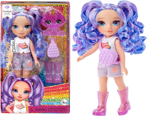 Rainbow High Littles – Amethyst Willow, Purple 5.5" Posable Small Doll with Purse, Magical Pet Dog, Girls Toy Gift, Kids Ages 4-12 Years...