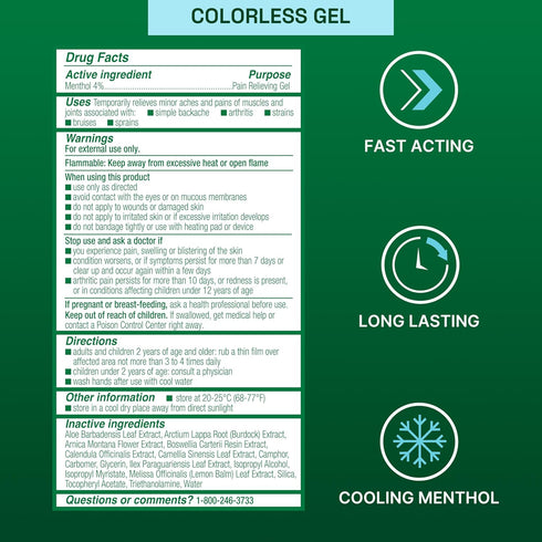 Biofreeze Pain Relief Gel for Knee, Neck, Hip, Joint, Shoulder, & Simple Backache, Arthritis Pain Reliever, Sore Muscle Relief, Colorless Menthol ...