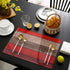Vandarllin Christmas Red Brown Placemats Set of 6, Retro Rustic Barn Wood Texture Polyester Stain Resistant Table Mats Washable Placemat Decoratio...