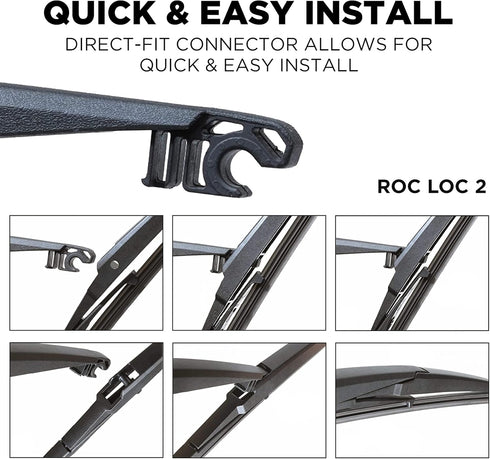 AutoTex 12" Roc Loc 2 Wiper Blade AutoTex Quick Fit Rear...