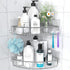 Orimade Corner Shower Caddy Stainless Steel with Hooks Wall Mounted Bathroom Shelf Storage Organizer Adhesive No Drilling 2 Pack, Silver Only for ...