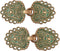 Bezelry Romantic Bouquet HOOK and EYE Cloak Clasp Fasteners Pack of 4 Pairs 62mm x 25mm Fastened. (Copper Green)...