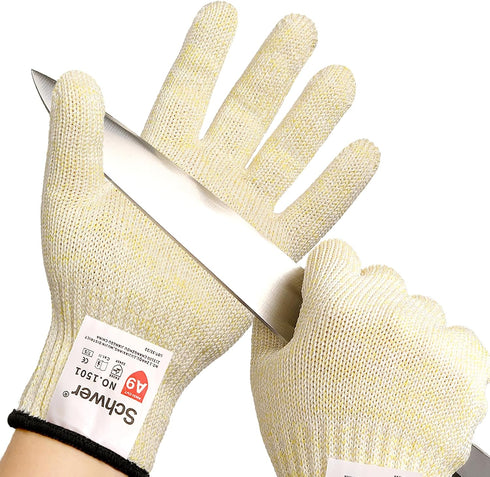 Schwer SlicePro ANSI A9 Cut Resistant Gloves PR1501, Food Grade Reliable Cutting Gloves, Mandoline Gloves for Kitchen Meat Cutting, Oyster Shuckin...
