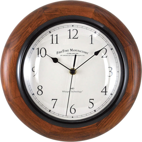 FirsTime & Co. Walnut Round Wall Clock, 11",10055...
