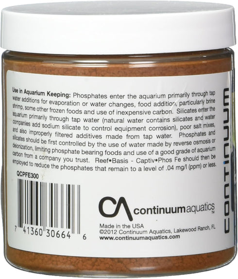 Continuum Aquatics Reef-Basis Captiv Phos Fe - Highly efficient ferric Oxide Filtration Media for Safe and Effective Phosphate Removal in Marine, ...