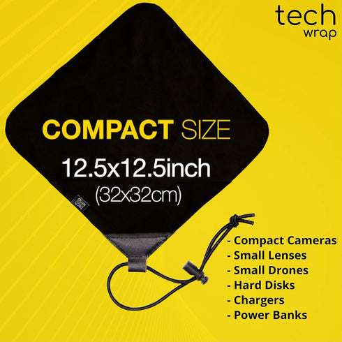 The Tech Wrap Compact 12.5" x 12.5" Neoprene Lens Pouch - Camera Lens Protective Wrap - Camera Travel Accessories...