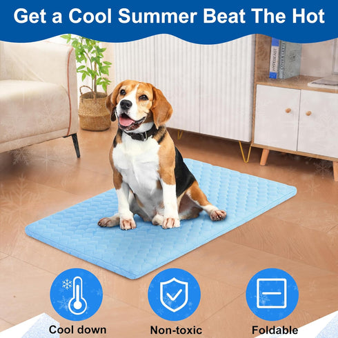 Dog Cooling Mat, Portable Pets Cooling Mat, Thickened Pets Cooling Pad, Durable & Machine Washble, Indoor Outdoor Uses in Crate, Kennel, Bed, Sofa...
