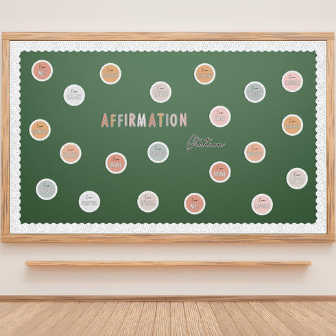 97Pcs Back to School Affirmation Station Bulletin Board Classroom Decoration Motivational Positive Saying Poster Cutouts Border Trim Back to Schoo...