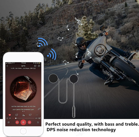 Motorcycle Helmet Bluetooth Headset,Outdoor Headset,Waterproof Sports Headset,Speakers Hands Free,Music Call Control,Automatic answering,60 Hours ...