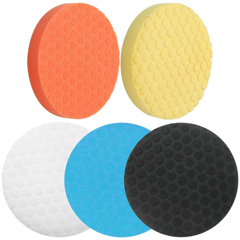 LANIAKEA 5 Pcs 7 Inch Buffing Pads, Polishing Pads Kit 180mm Polishing Pad Car Sponges Buffing Wheel for Car Buffer Polisher Detailing Repair Waxi...