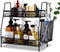 LEMIKKLE Countertop Organizer for Bathroom Counter, The Organizer for Bedroom, Spice Rack Organizer for Kitchen Counter Shelf with Small Basket(Bl...