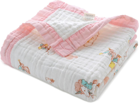 Jay & Ava Baby Muslin Blanket 42” x 42”, Soft Toddler Cotton Baby Blankets for Boy, 4 Layers Bed Muslin Throw for Baby Crib, Large Baby Receiving ...