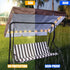LED Lighted Porch Swing Canopy Replacement Waterproof Swing Top Cover LED Swing Canopy Replacement Canopy Sun Shade Awning Cover Outdoor Patio Swi...