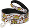 The Flintstones Pet Leash, Dog Leash, Cocoa Pebbles Logo and Cereal Pebbles Scattered White Browns, 4 Feet Long 0.5 Inch Wide...