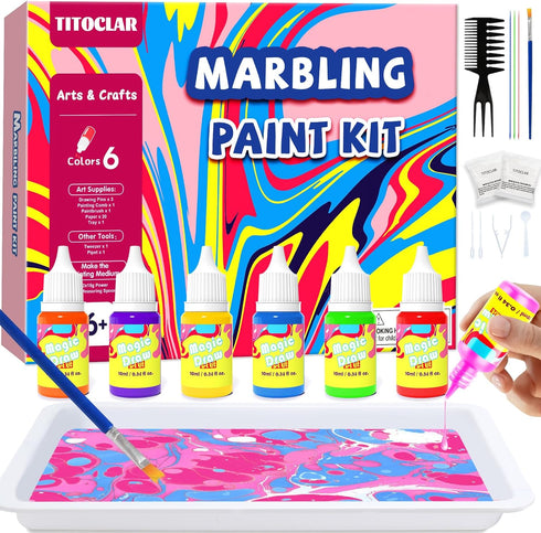 Titoclar Art Supplies for Kids Girls,Water Marbling Paint Kit,Arts & Crafts for Kids Ages 8-12 6-8 3-5, Birthday Gifts Toys for Girls 3+ Years Old...