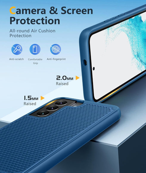 BNIUT for Samsung Galaxy S22 5G Case: Dual Layer Protective Heavy Duty Cell Phone Cover Shockproof Rugged with Non Slip Textured Back - Military P...