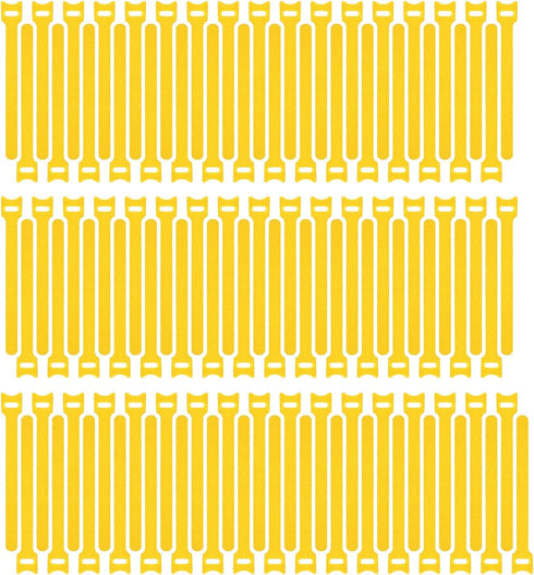 Pasow 100pcs Reusable Fastening Cable Ties Adjustable Wire Management 8 Inch (Yellow)...