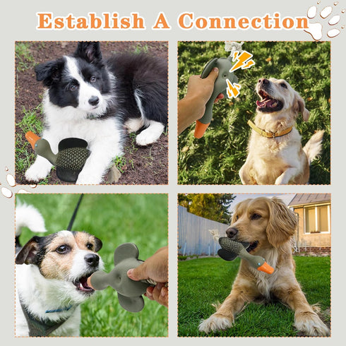 Interactive Dog Toys for Medium Small Breed, Soft Rubber Squeaky Dog Toys for Teething and Training...
