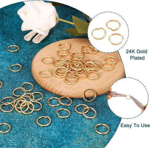 Craftdady 100pcs 12mm Gold Open Jump Rings Stainless Steel Split Rings Connectors 1.2mm Thick for DIY Jewelry Making...