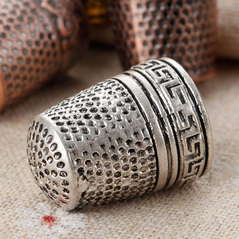 Mtsooning Antique Sewing Thimble, Metal Fingertip Protector, Finger Shield Ring for Quilting Craft Accessories DIY Sewing Tools...
