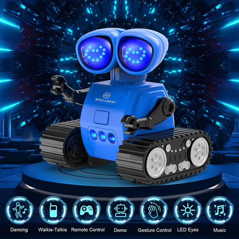 TOY Life Rechargeable Remote Control Robot Toys with Auto-Demonstration, Music & LED Eyes. Walkie Talkie Robot Toys for Kids 7 8 12, Kids Robot To...
