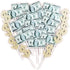 250gsm Cardstock 24pcs 100 Dollar Bill Cupcake Toppers Dollar Sign Cupcake Toppers Money Themed Decors for Birthday Anniversary Wedding Bridal Sho...