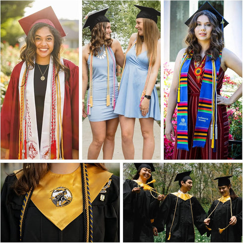 Graduation Honor Cords, 68" Long (Gold/White/Red)...